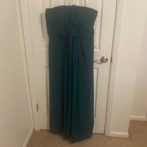 David’s Bridal strapless green bridesmaids dress or formal plus size